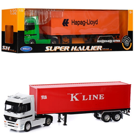 фото Инерционный трейлер WELLY 32281HW-81KW цистерна (52см)