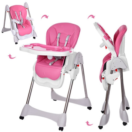фото Детский стульчик для кормления M 3216-2-8 (розово-белый)