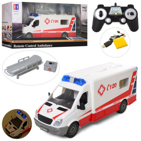 фото Карета скорой помощи с пультом управления E670-003 со звуком и светом (33 см)