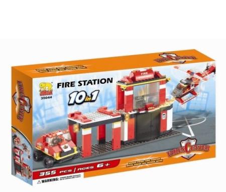 фото Конструктор для мальчиков «Пожарная станция» 35044 А 10 в 1, 355 деталей