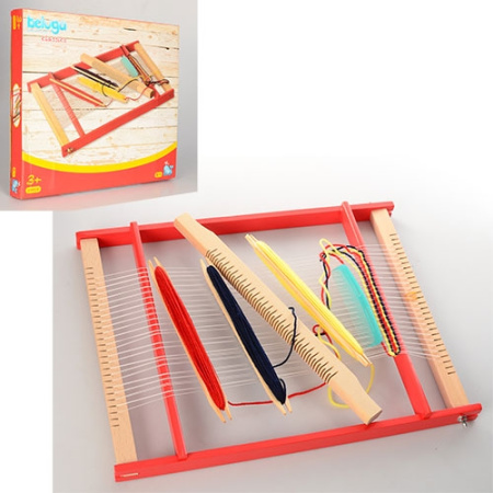 фото Деревянный ткацкий станок для детей MD 1099 с нитками и расческой