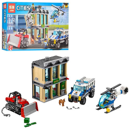 фото Детский конструктор 02019 полиция город здание транспорт (605 деталей)