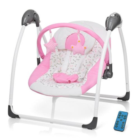 фото Детские качели-шезлонг SG111-8-2 с электроприводом и дугой (розовый)