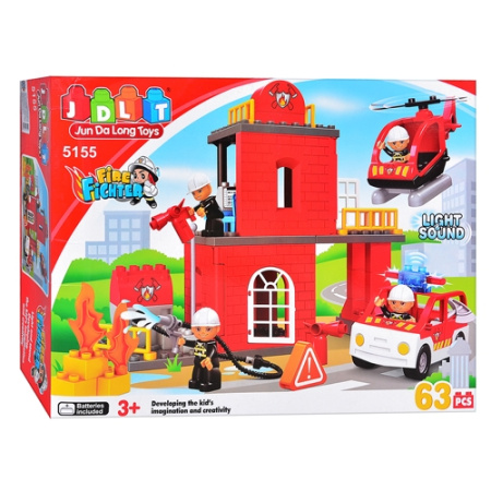 фото Конструктор для детей JDLT 5155 пожарная станция (63 детали)