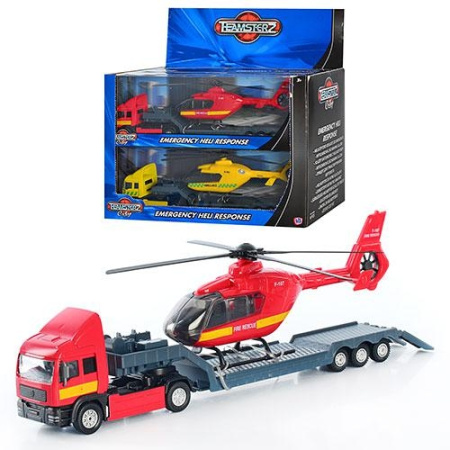 фото Железный трейлер HTI 1372828 с вертолетом