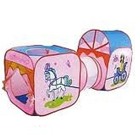фото Детская двойная палатка "Карета" с тонелем 889-98