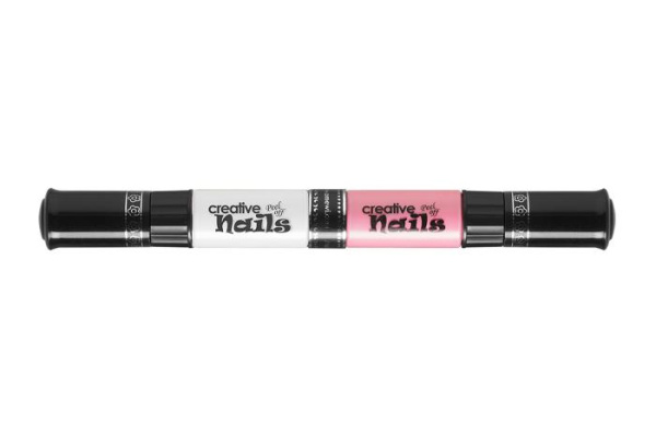 Детский лак-карандаш для ногтей Malinos Creative Nails на водной основе (2 цвета Белый + Розовый)