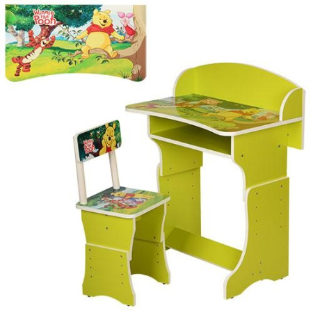 фото Детская парта 301-6 регулируемая по высоте Винни Пух (салатовая)
