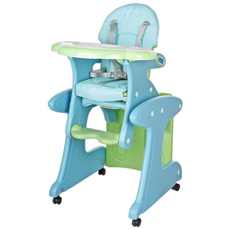 фото Пластиковый стульчик для кормления трансформер со столиком M 3267-4 (голубой)