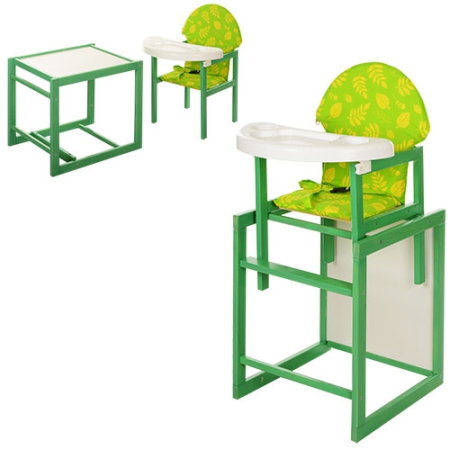 фото Стульчик – трансформер VIVAST М V-100 К-3-9 крашенный (зеленый в листик)