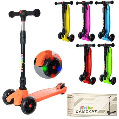 фото Трехколесный детский самокат iTrike JR 3-060-6 MAXI складной со светящимися колесами