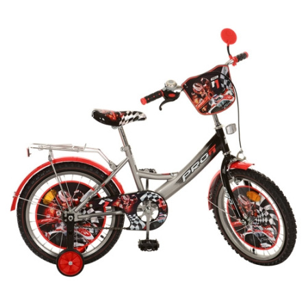 фото Велосипед детский Prof1 мульт 18 дюймов PF1846 F1 (черно-серый)