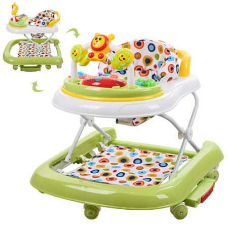 фото Ходунки 3в1 для детей 167С2-GREEN каталка-качалка с музыкой и светом (зеленые)