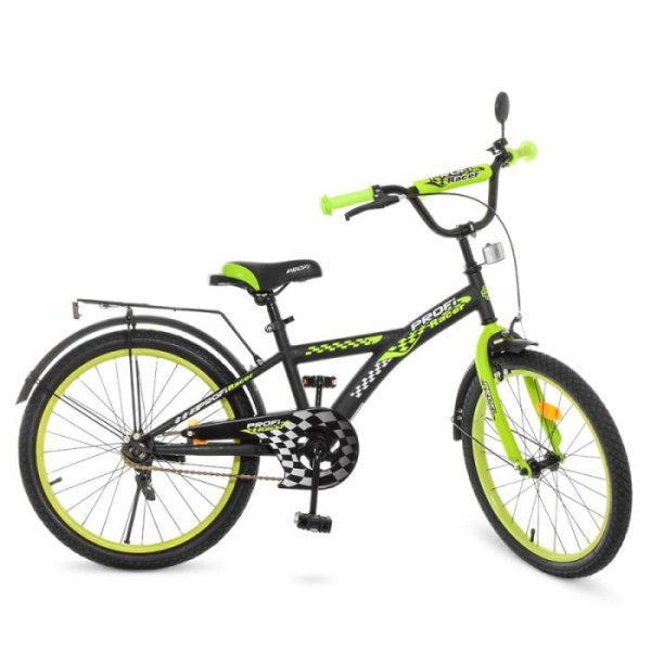 Велосипед для детей 20 дюймов Profi T2037 Racer (черно-салатовый)