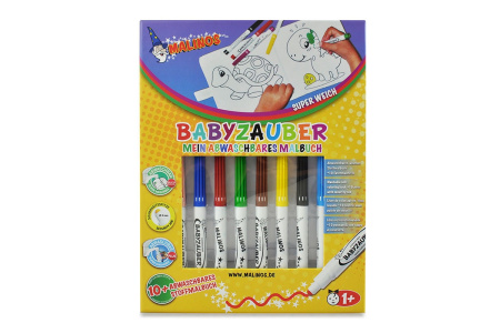 фото Фломастеры для малышей MALINOS Babyzauber 10 шт + моющаяся мягкая раскраска