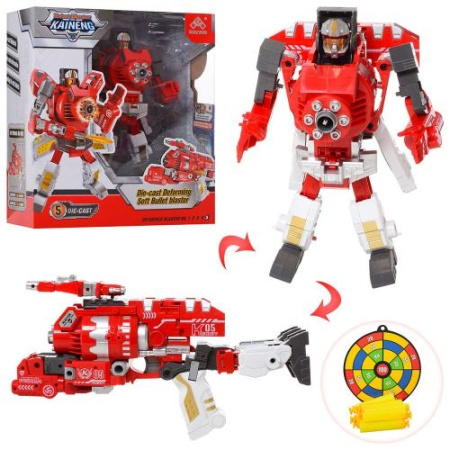 фото Трансформер робот-бластер SB455 металлический с мягкими пулями (27 см)