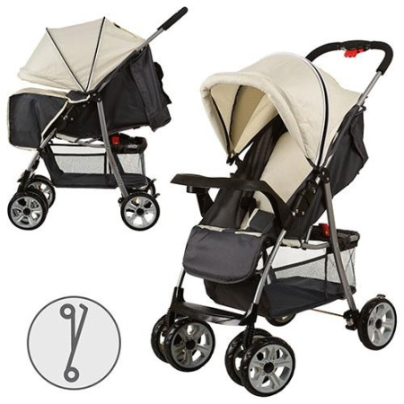 фото Детская коляска M 2405 прогулочная (серо-бежевая)