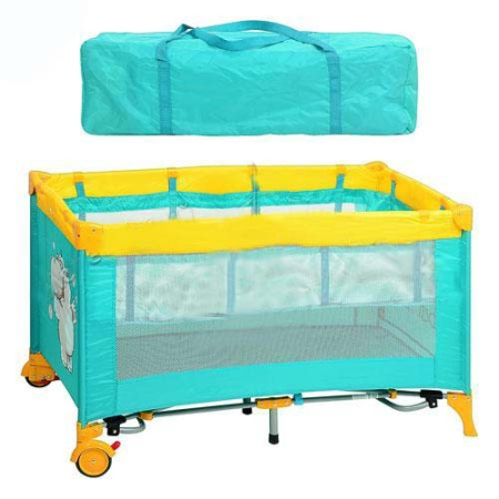 фото Детский манеж M 1550  двухуровневый (бирюзовый)