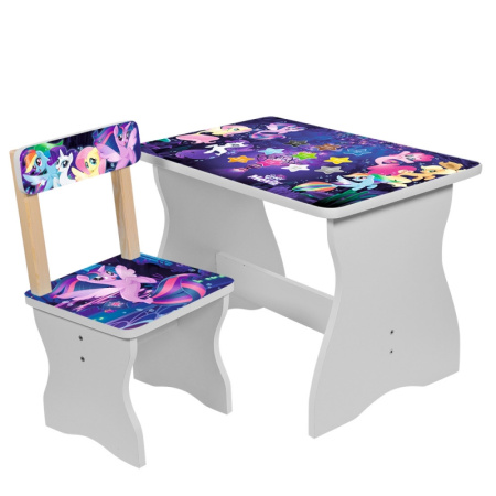 фото Детский деревянный столик со стульчиком 504-55 My Little Pony