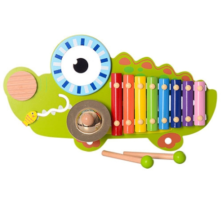 фото Детский деревянный ксилофон MD 1057 в виде крокодила