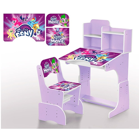 фото Детская парта My Little Pony W 2071-56-1 регулируемая высота (сиреневая)