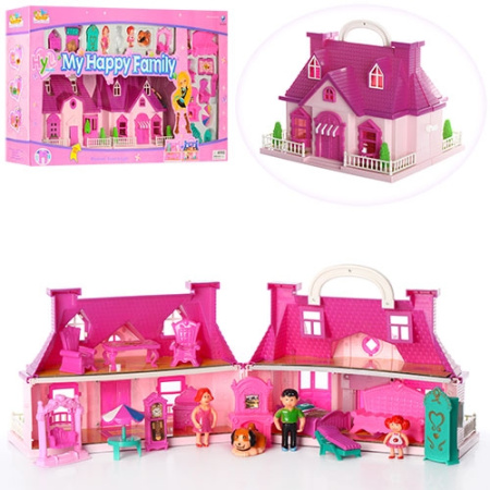 фото Ролевой игрушечный домик 8039 мебель фигурки собачка