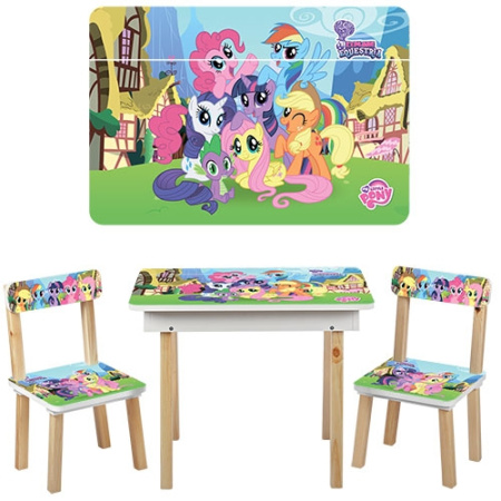 фото Столик с ящиком и двумя стульчиками 503-9-2 Little pony