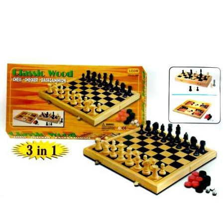 фото Шахматы 3 в 1 Leon 1899 деревянные