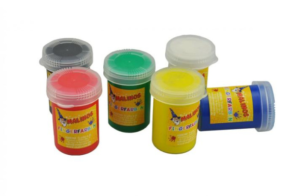 Пальчиковые краски безглютеновые MALINOS Fingerfarben непроливаемые 6 цветов