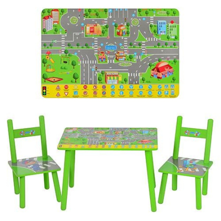 фото Детский столик M 2102 с двумя стульчиками, ПДД