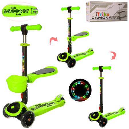 фото Детский самокат MAXI 3в1 iTrike JR 3-074-GR беговел (зеленый)