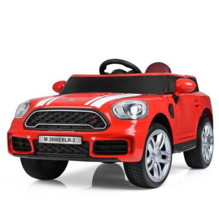 фото Детский электромобиль Mini Cooper Bambi M 3806EBLR-3 с кожаным сиденьем (красный)