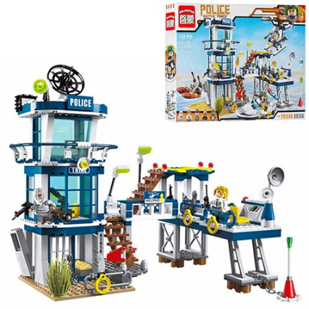 фото Детский конструктор BRICK 1916 полицейский участок транспорт (565 деталей)
