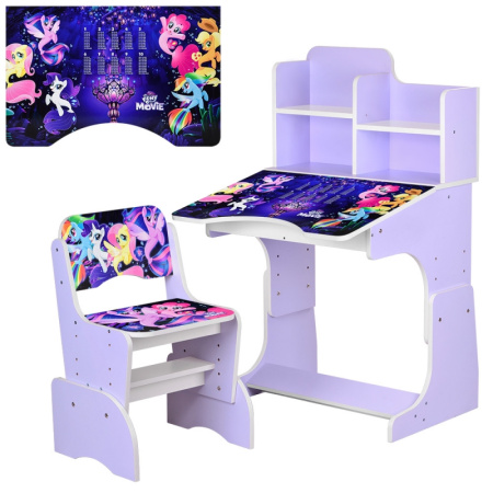 фото Парта-растишка для детей W 2071-65-5 Маленькая Пони со стульчиком (сиреневая)