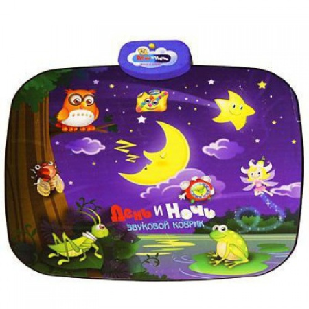 фото Двусторонний игровой развивающий коврик для детей «День и ночь» SLW-9820