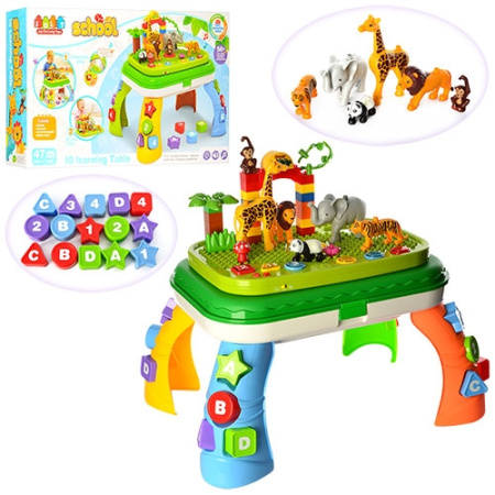 фото Конструктор для детей JDLT 5322 столик-сортер зоопарк (47 деталей)