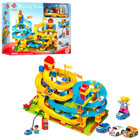 фото Конструктор для детей 88002 гараж заправка машинки (195 деталей)