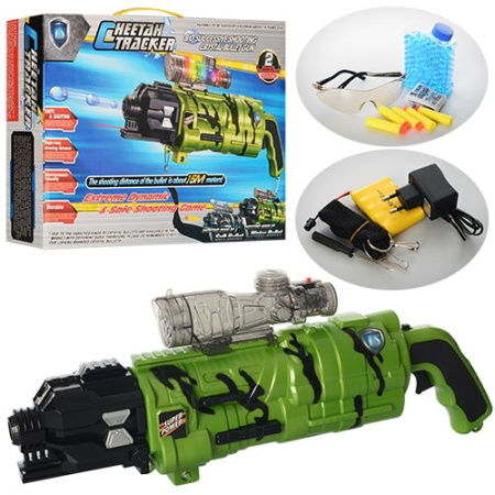 фото Пулемет для детей 666-1 лазер свет очки водяные и мягкие пули (42 см)