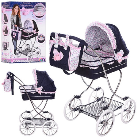 фото Коляска для куклы классика 80214 корзина сумка подушка