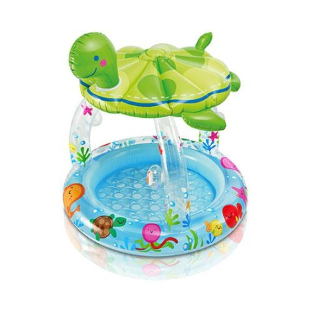 фото Детский надувной бассейн 57119 с навесом Черепашка
