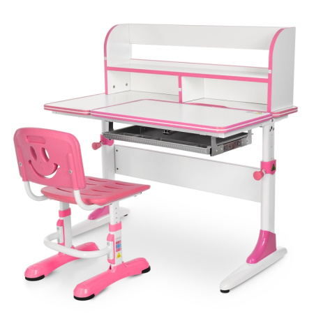 фото Детская парта-трансформер Bambi M 4091-8 с выдвижным ящиком (розовая)