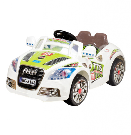 фото Детская машина Audi электромобиль M 0622 с р/у (бело-зеленая)