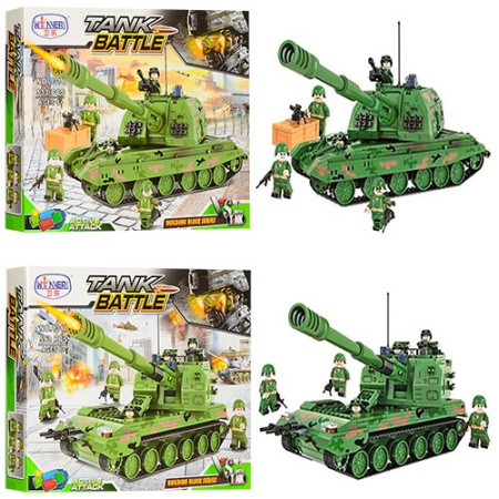 фото Детский конструктор 1311-1314 военный танк (533 детали)