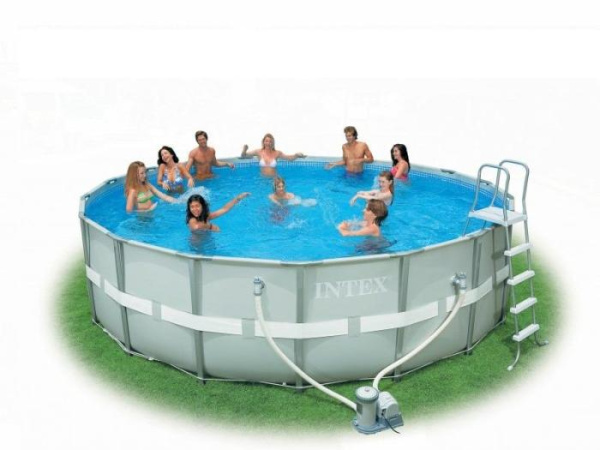 С полной комплектацией семейный каркасный  бассейн Ultra Frame Pool Intex 54470  (488х122см)