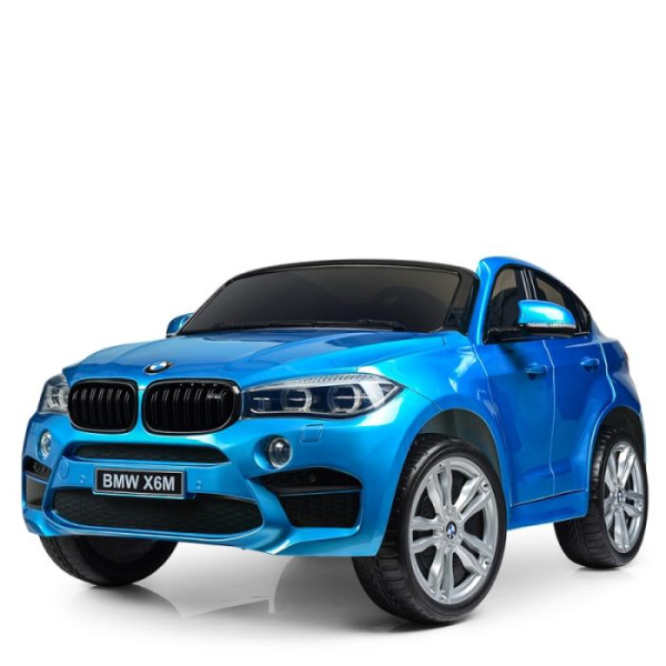 Детский электромобиль джип BMW X6M JJ2168EBLRS-4 радиоуправление и автокраска (синий)