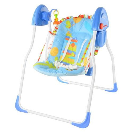 фото Детские качели M 1541-2 с электроприводом, голубая