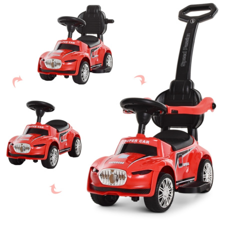 фото Каталка-толокар для детей Maserati M 4071-3 с родительской ручкой и музыкой (красная)