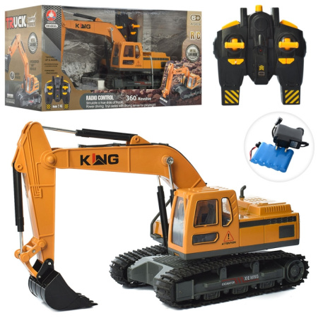 фото Игрушечный экскаватор с радиоуправлением XM-6832L подвижная кабина и ковш