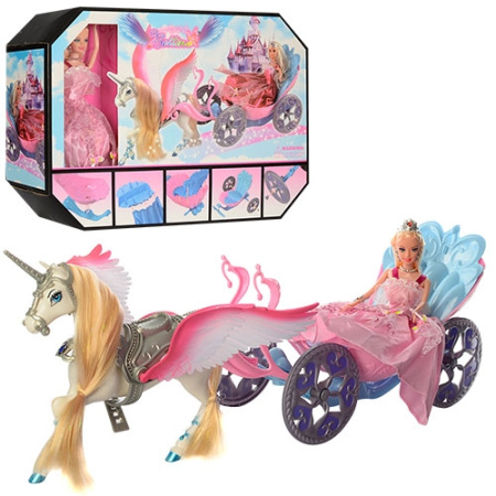 фото Кукла с лошадью и каретой 68021 лошадь с крыльями