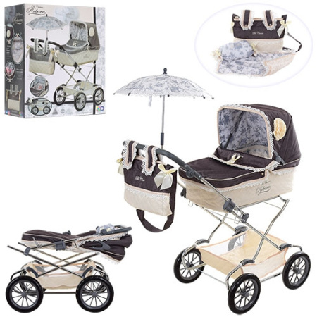 фото Коляска для куклы классика DeCuevas 82000 зонт корзинка сумка подушка